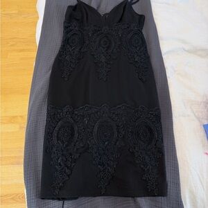 Lulu's Black Lace Midi Dress
